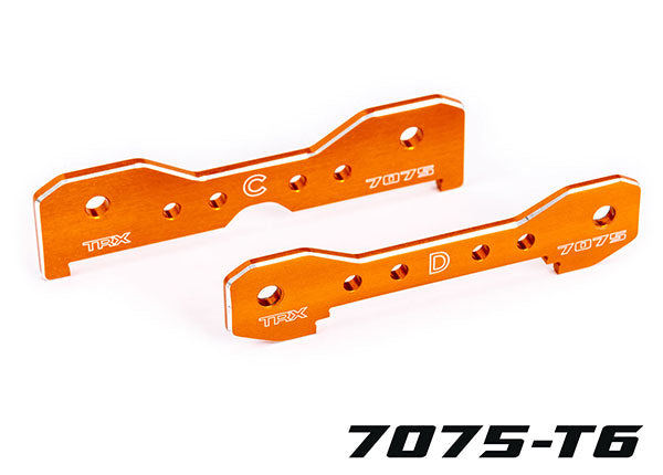 Traxxas 9630T Tie bars, Rear, 7075-T6 aluminum (orange-anodized) (fits Sledge)