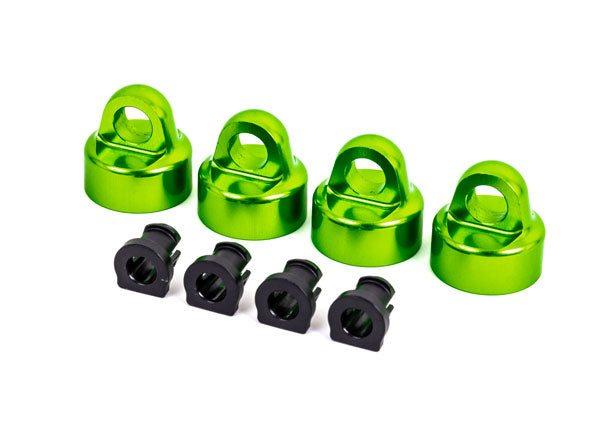 Traxxas 9664G Shock caps, aluminum (green-anodized), GT-Maxx shocks (4)/ spacers (4) (for Sledge) - TRA9664G
