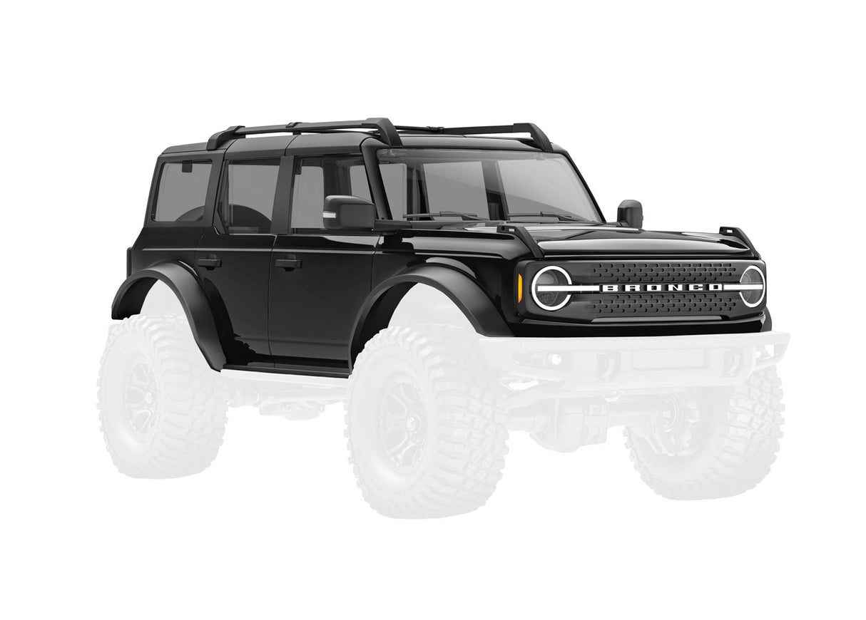 Traxxas 9711-BLK Body, Ford Bronco, Complete, black (includes grille, side mirrors, door handles, fender flares, windshield wipers, spare tire Mount, & clipless Mounting) (requires #9735 Front & Rear bumpers) - TRA9711-BLK