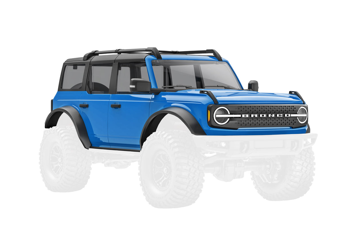 Traxxas 9711-BLUE Body, Ford Bronco, Complete, - Blue (includes grille, side mirrors, door handles, fender flares, windshield wipers, spare tire Mount, & clipless Mounting) (requires #9735 Front & Rear bumpers) - TRA9711-BLUE