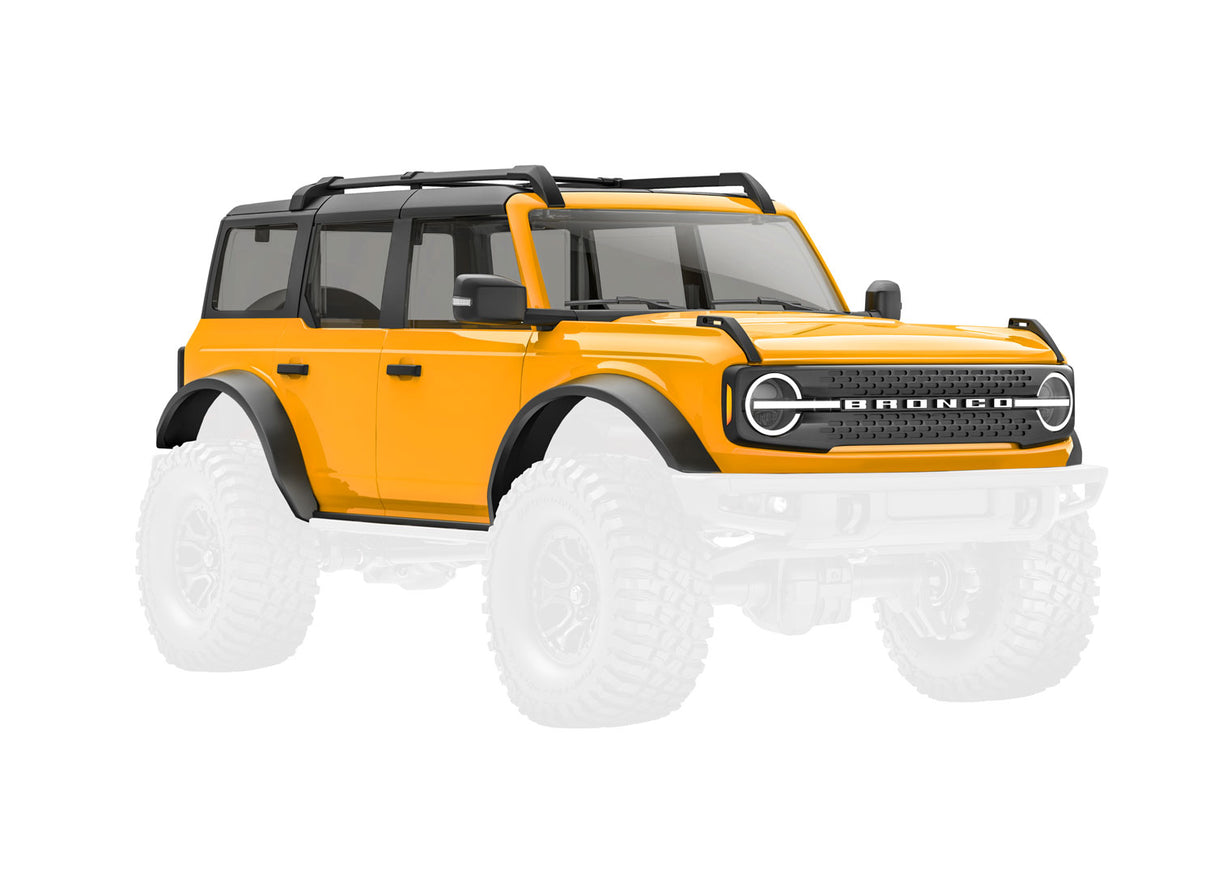 Traxxas 9711-CYBER Body, Ford Bronco, Complete, Cyber Orange (includes grille, side mirrors, door handles, fender flares, windshield wipers, spare tire Mount, & clipless Mounting) (requires #9735 Front & Rear bumpers) - TRA9711-CYBER