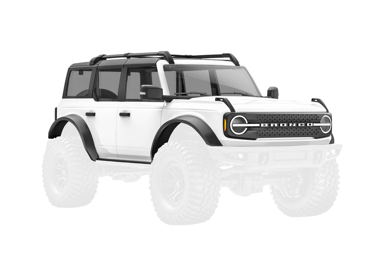 Traxxas 9711-WHT Body, Ford Bronco, Complete (assembled) (white) (includes grille, side mirrors, door handles, fender flares, windshield wipers, spare tire Mount, & clipless Mounting) (requires #9735 Front & Rear bumpers) - TRA9711-WHT