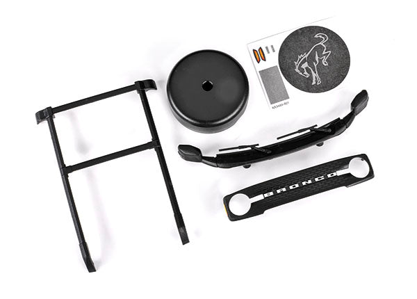 Traxxas 9715 Roof rack/ spare tire cover/ cowl/ grille (fits #9711 Body) - TRA9715