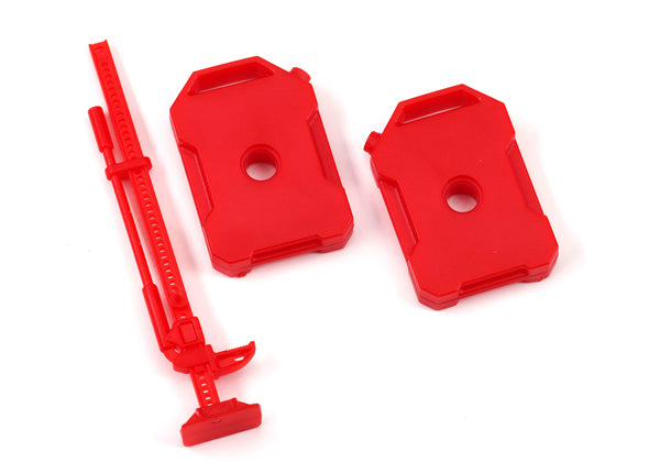 Traxxas 9721 Fuel canisters (left & right)/ jack (red) (fits #9712 Body) - TRA9721