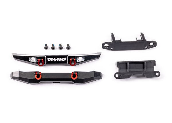 Traxxas 9735X Bumper, Front (1), Rear (1), 6061-T6 aluminum (black-anodized) (assembled with D-rings)/ Bumper Mounts (Front & Rear)/ 2.5x6mm BCS (with threadlock) (4) (fits TRX-4M Ford Bronco)
