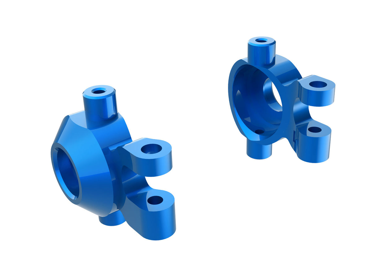 Traxxas 9737-BLUE Steering blocks, 6061-T6 aluminum (blue-anodized) (left & right)/ 2.5x12mm BCS (with threadlock) (2)/ 2x6mm SS (with threadlock) (4) - TRA9737-BLUE