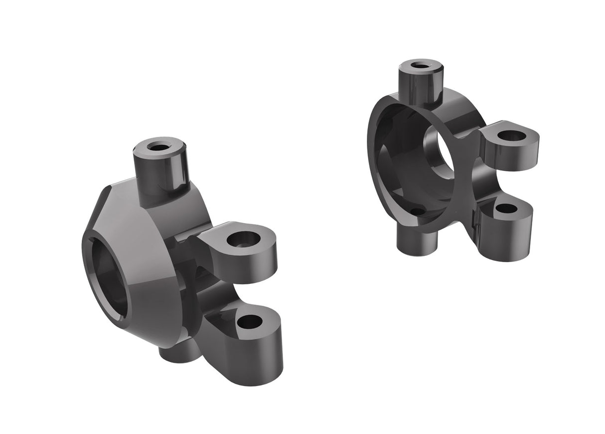 Traxxas 9737-GRAY Steering blocks, 6061-T6 aluminum (dark titanium-anodized) (left & right)/ 2.5x12mm BCS (with threadlock) (2)/ 2x6mm SS (with threadlock) (4) - TRA9737-GRAY