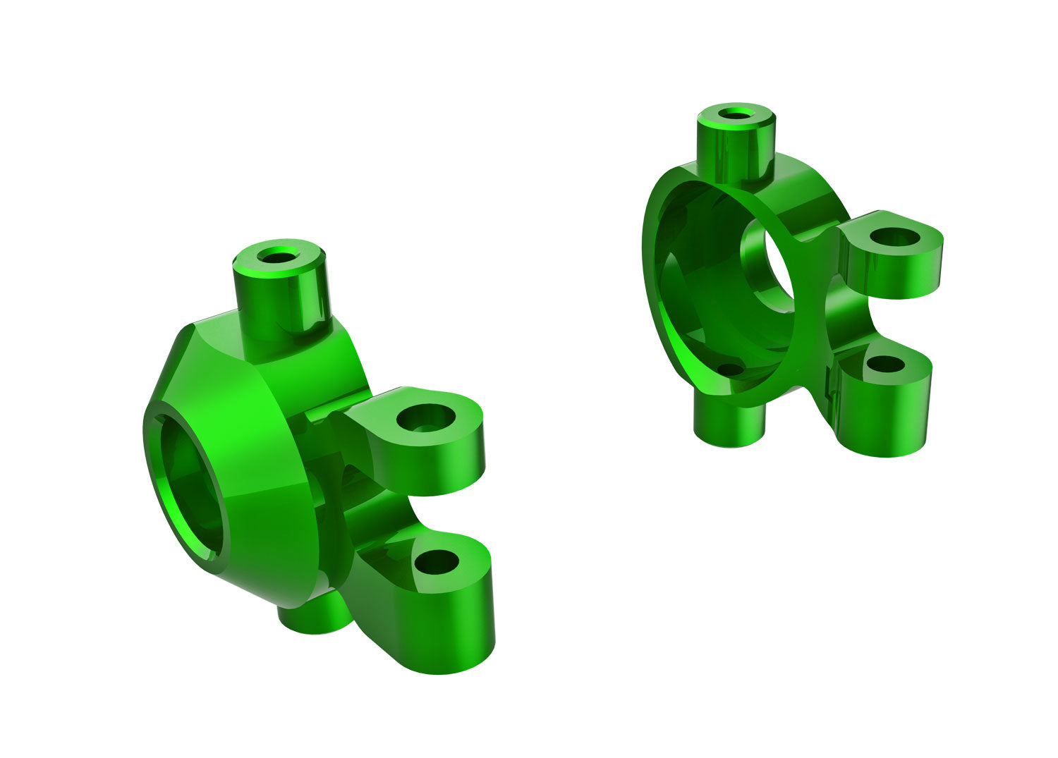 Traxxas 9737-GRN Steering blocks, 6061-T6 aluminum (green-anodized) (left & right)/ 2.5x12mm BCS (with threadlock) (2)/ 2x6mm SS (with threadlock) (4) - TRA9737-GRN