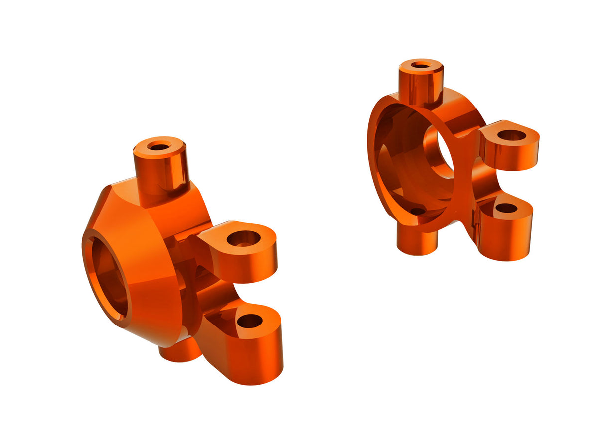 Traxxas 9737-ORNG Steering blocks, 6061-T6 aluminum (orange-anodized) (left & right)/ 2.5x12mm BCS (with threadlock) (2)/ 2x6mm SS (with threadlock) (4) - TRA9737-ORNG