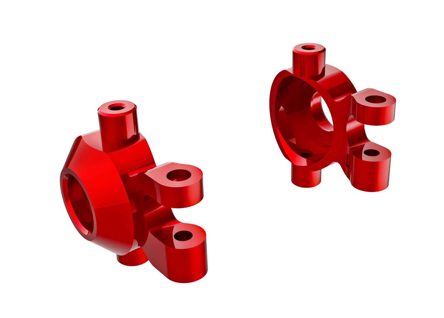 Traxxas 9737-RED Steering blocks, 6061-T6 aluminum (red-anodized) (left & right)/ 2.5x12mm BCS (with threadlock) (2)/ 2x6mm SS (with threadlock) (4) - TRA9737-RED
