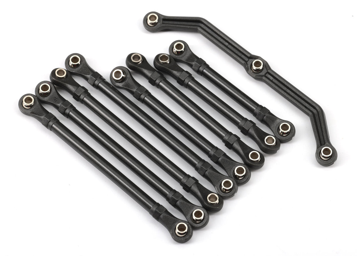 Traxxas 9742R Suspension link set, Complete (Front & Rear) (includes Steering link (1), Front Lower links (2), Front upper links (2), Rear links (4)) (assembled with hollow balls) - TRA9742R