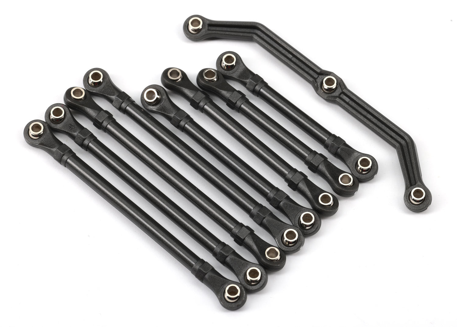 Traxxas 9742R Suspension link set, Complete (Front & Rear) (includes Steering link (1), Front Lower links (2), Front upper links (2), Rear links (4)) (assembled with hollow balls) - TRA9742R