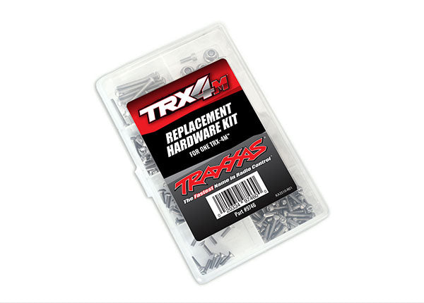 Traxxas 9746 Hardware kit, Complete (contains all Hardware used on 1/18-scale Ford Bronco or Land Rover Defender) (includes Clear plastic storage container) - TRA9746