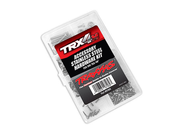 Traxxas 9746X Hardware kit, stainless steel, Complete (contains all stainless steel Hardware used on 1/18-scale Ford Bronco or Land Rover Defender) (includes Body Hardware and Clear plastic storage container) - TRA9746X