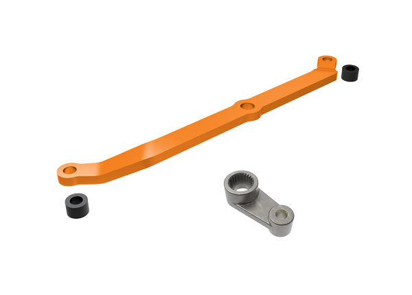 Traxxas 9748-ORNG Steering link, 6061-T6 aluminum (orange-anodized)/ Servo Horn, metal/ spacers (2)/ 3x6mm CCS (with threadlock) (1)/ 2.5x7mm SS (with threadlock) (1) - TRA9748-ORNG