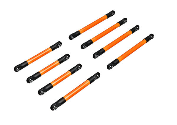 Traxxas 9749-ORNG Suspension link set, 6061-T6 aluminum (orange-anodized) (includes 5x53mm Front Lower links (2), 5x46mm Front upper links (2), 5x68mm Rear Lower or upper links (4)) - TRA9749-ORNG