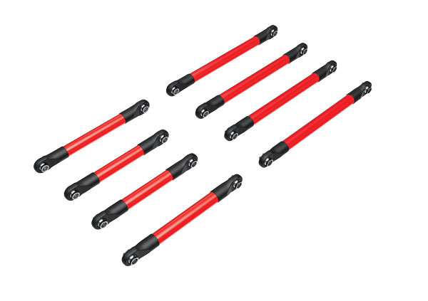 Traxxas 9749-RED Suspension link set, 6061-T6 aluminum (red-anodized) (includes 5x53mm Front Lower links (2), 5x46mm Front upper links (2), 5x68mm Rear Lower or upper links (4)) - TRA9749-RED