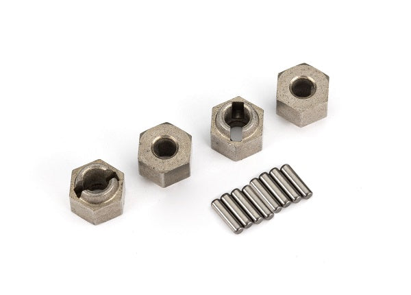 Traxxas 9750A Wheel hubs, 7mm Hex (steel) (4)/ Axle pins (8) - TRA9750A