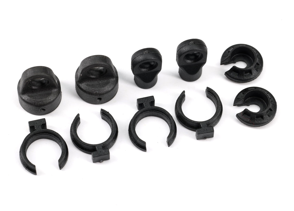 Traxxas 9762A Shock cap (2)/ spring perch (2)/ rod end (2)/ spring preload spacer (4) - TRA9762A