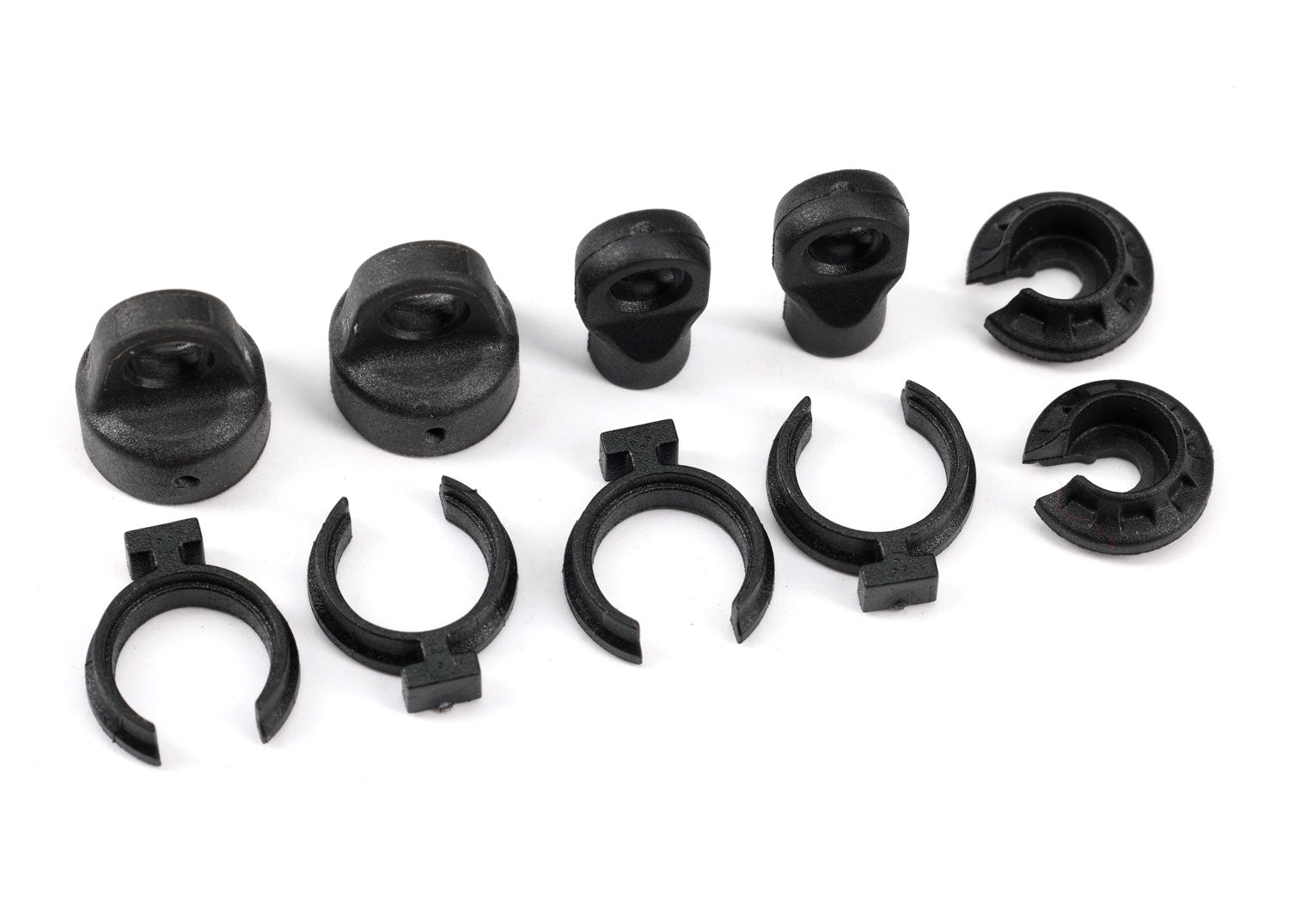 Traxxas 9762A Shock cap (2)/ spring perch (2)/ rod end (2)/ spring preload spacer (4) - TRA9762A