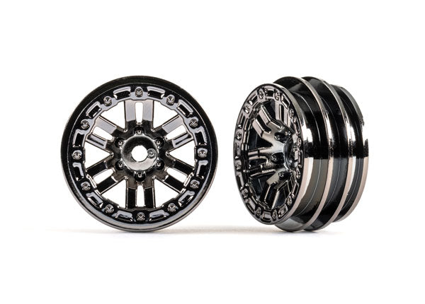 Traxxas 9768-BLKCR Wheels, 1.0' (black chrome) (2) - TRA9768-BLKCR