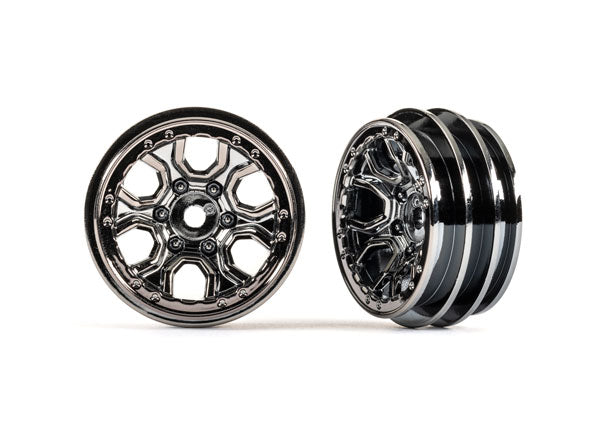 Traxxas 9770-BLKCR Wheels, 1.0' (black chrome) (2) - TRA9770-BLKCR