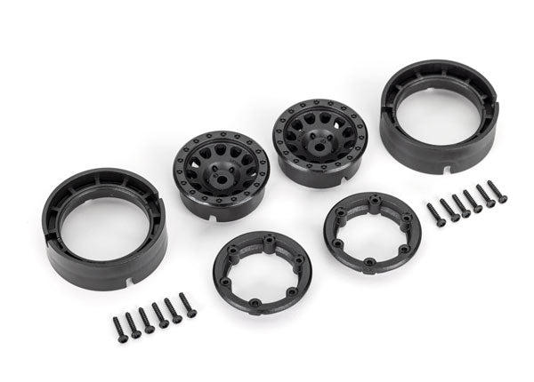Traxxas 9781 Wheels, 1.0', Method Race Wheels 105 Beadlock (black, beadlock) (2) - TRA9781