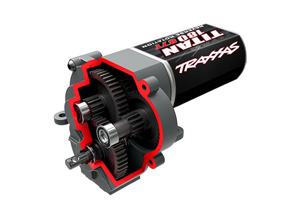 Traxxas 9791R Transmission, Complete (low range (crawl) gearing) (40.3:1 - Reduction ratio) (includes Titan 87T Motor) - TRA9791R