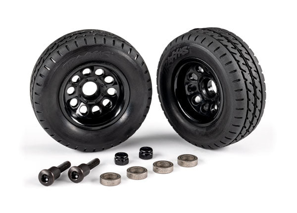 Traxxas 9797 Trailer Wheels (2)/ Tires (2)/ Mounting Hardware - TRA9797