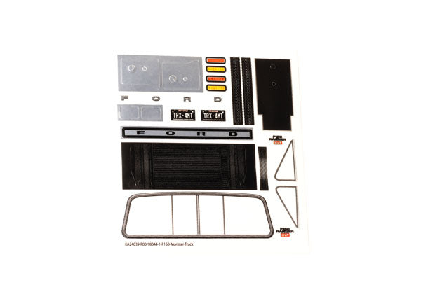 Traxxas 9899 Decal Sheet, 1/18 scale TRX-4M Ford F-150 Monster Truck (1979)