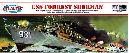 Atlantis Toy & Hobby 1/320 USS Forrest Sherman Destroyer Plastic Model Ship Kit, Skill Level 2 - AANH352