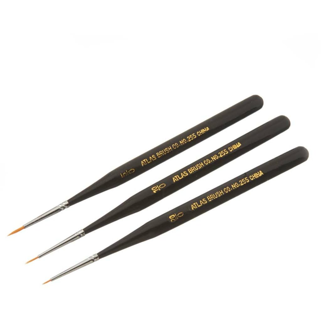 Atlas Brush Company Atlas Brush 3PC TAKLON DETAIL MINI BRUSH - ABC2553PS