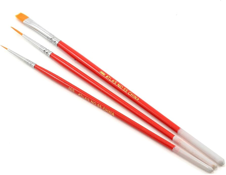 Atlas Brush Company Atlas Brush 55 Taklon 3pc Brush Set 10/0-0-1 - ABC55