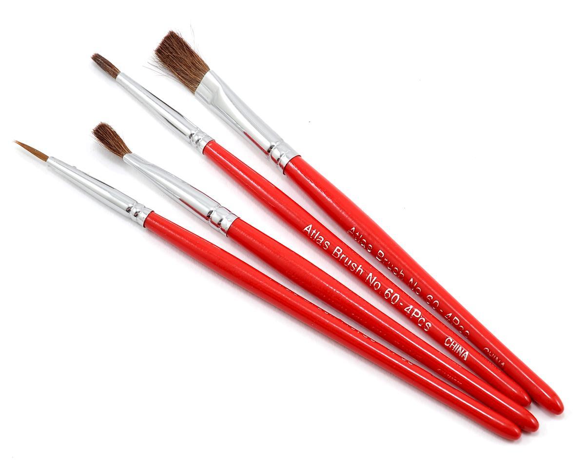 Atlas Brush Company Atlas Brush 60-4PS Red Sable 4pc Flat/Round - ABC604PS