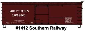 Accurail 36' Double-Sheathed Wood Boxcar, Steel Roof, Ends, Straight Underframe - Kit -- Southern Railway