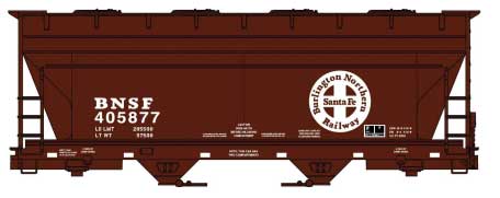 ACF 2-Bay Covered Hopper - Kit -- Burlington Northern Santa Fe #405877 (Boxcar Red, white, Circle/Cross Logo)