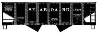 Accurail HO USRA Early 55-Ton 2-Bay Hopper - Kit -- Seaboard Air Line #36208 (black)