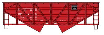 Accurail HO Wood Side Twin Hopper, CB&Q - ACU2724