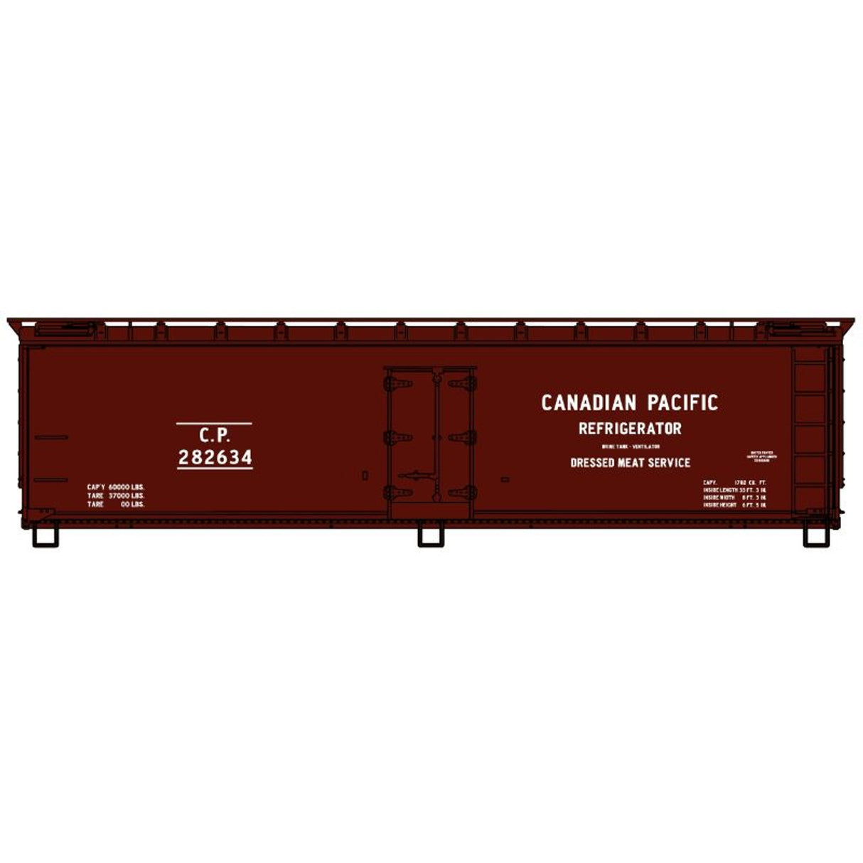 Accurail Early 40' Wood Reefer - Kit -- Canadian Pacific 282634 (Boxcar Red, Meat Service) - ACU4908