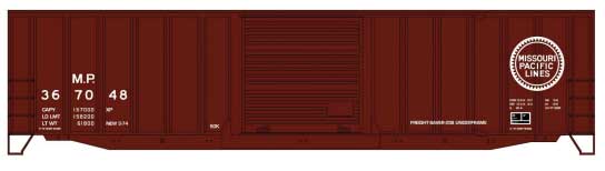 50' Exterior-Post Modern Boxcar - Kit -- Missouri Pacific