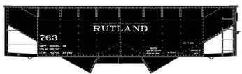 Accurail HO 50-Ton Offset-Side 2-Bay Hopper - Kit -- Rutland #763 (black)