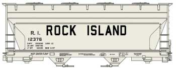 Accurail ACF 2-Bay Covered Hopper - Kit -- Rock Island #12376 (gray, black, Block Lettering) - ACU81512