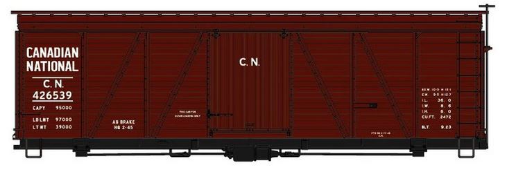Accurail Fowler 36' Wood Boxcar - Kit -- Canadian National (Boxcar Red) ACU81541