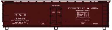 Accurail HO 40' Wood Reefer - Kit -- Chesapeake & Ohio #81025 (Boxcar Red) ACU81563