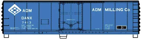 40' Steel Reefer with Plug Doors - Kit -- Archer-Daniels-Midland DANX #7413 (blue, white, Molecule Logo)