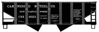 USRA 55-Ton 2-Bay Open Hopper - Kit -- Carnegie Steel #4023 (black)
