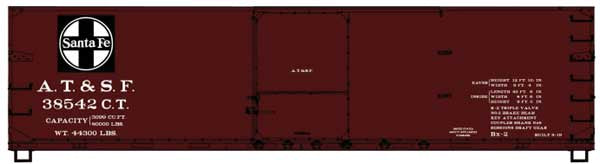 Accurail HO USRA 40' Double-Sheathed Wood Boxcar - Kit -- Santa Fe #38542 (Boxcar Red, black logo)