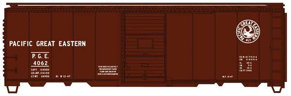 Accurail HO 40' Single-Door Steel Boxcar - Kit -- Pacific Great Eastern #4062 (Boxcar Red, Moose Logo)