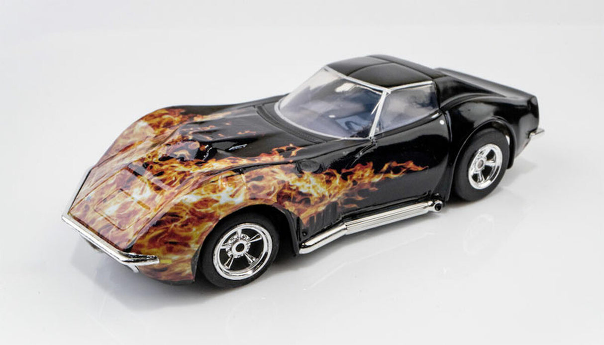 AFX Racing HO (1/64) 1968 Corvette L88 Black/Flame - #22051