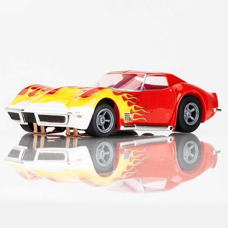 AFX Racing HO (1/64) Corvette 1970 Red/Yellow Wildfire HO Scale Slot Car #22055